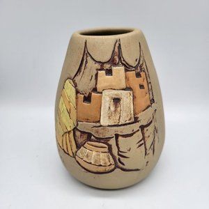 Vintage Janet Haefner Southwestern Pottery 5" Handcrafted Vase